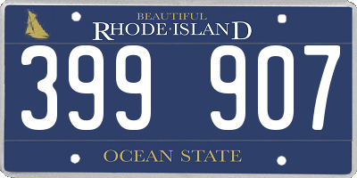 RI license plate 399907