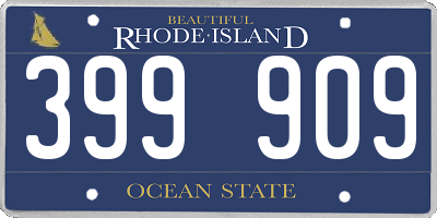 RI license plate 399909