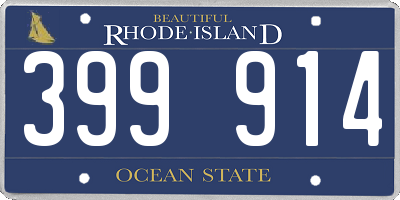 RI license plate 399914