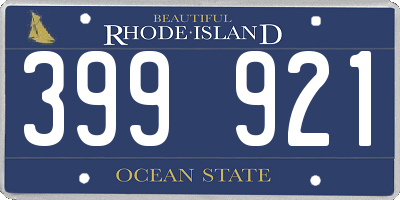 RI license plate 399921