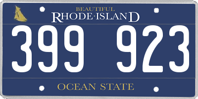 RI license plate 399923