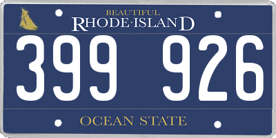 RI license plate 399926