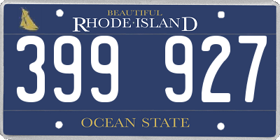 RI license plate 399927