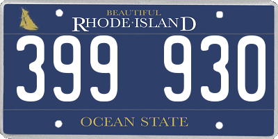 RI license plate 399930