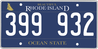 RI license plate 399932