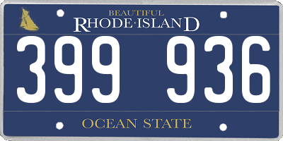 RI license plate 399936