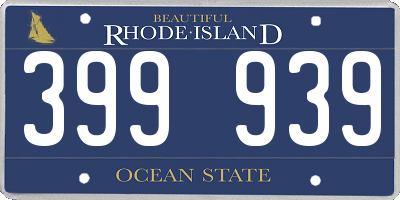 RI license plate 399939