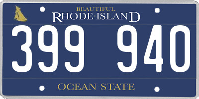 RI license plate 399940