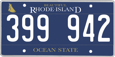 RI license plate 399942