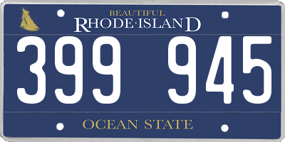 RI license plate 399945
