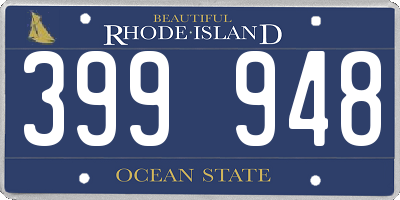 RI license plate 399948