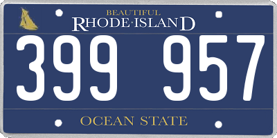 RI license plate 399957
