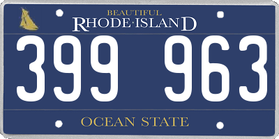 RI license plate 399963