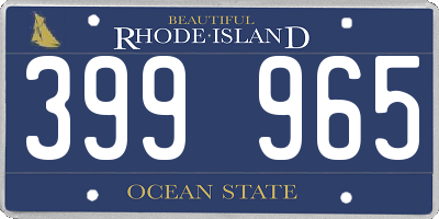 RI license plate 399965