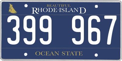 RI license plate 399967