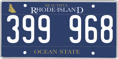 RI license plate 399968