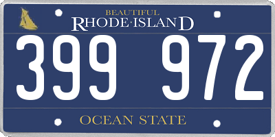 RI license plate 399972