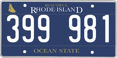 RI license plate 399981