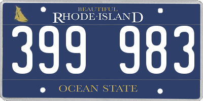 RI license plate 399983