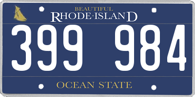 RI license plate 399984