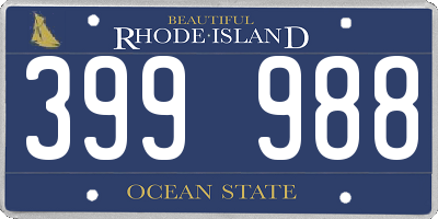 RI license plate 399988