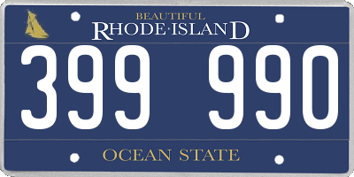 RI license plate 399990