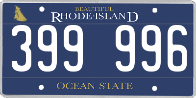 RI license plate 399996