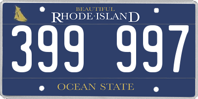 RI license plate 399997