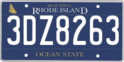 RI license plate 3DZ8263