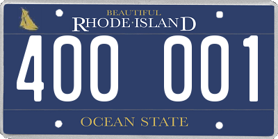 RI license plate 400001