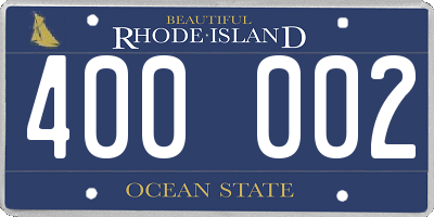 RI license plate 400002