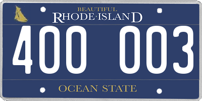 RI license plate 400003