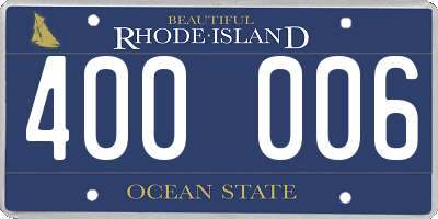 RI license plate 400006