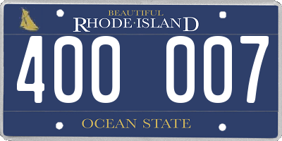 RI license plate 400007