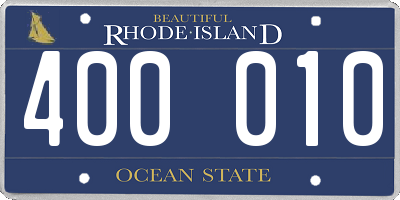 RI license plate 400010