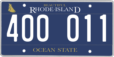 RI license plate 400011