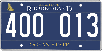RI license plate 400013