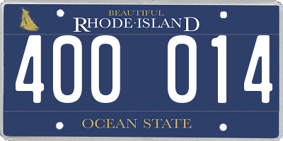 RI license plate 400014