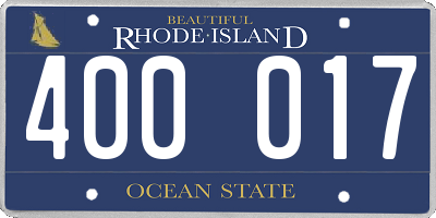 RI license plate 400017