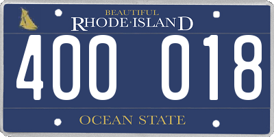 RI license plate 400018