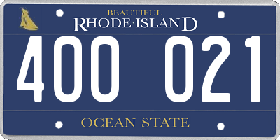 RI license plate 400021
