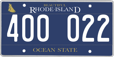 RI license plate 400022