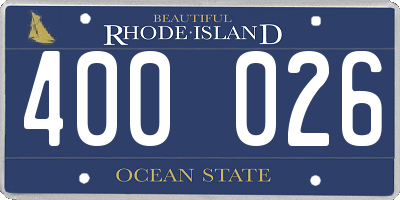 RI license plate 400026