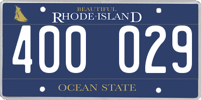 RI license plate 400029