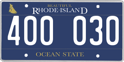 RI license plate 400030