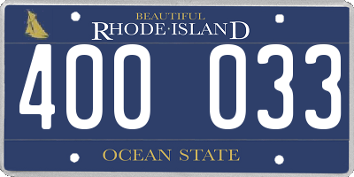 RI license plate 400033