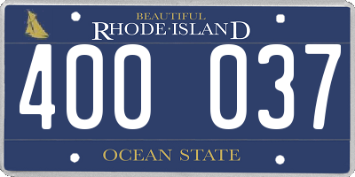 RI license plate 400037