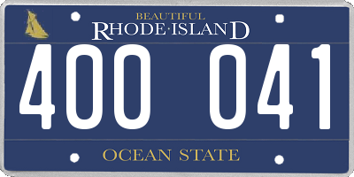 RI license plate 400041