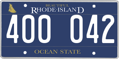 RI license plate 400042
