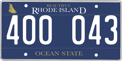 RI license plate 400043